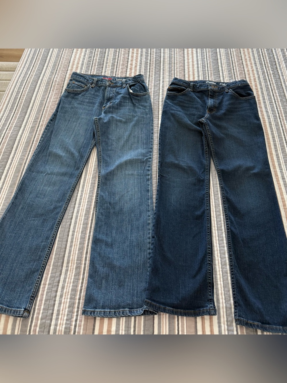 Wrangler Boys Bootcut Jeans - Mid Blue & Dark Blue Duo